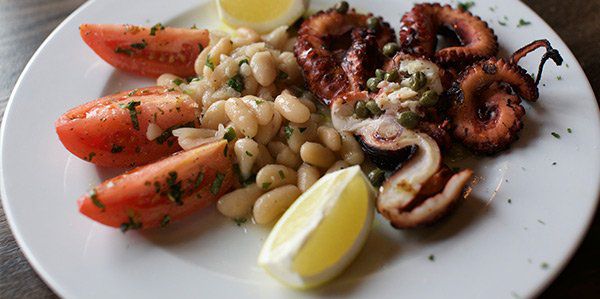 A delectable seafood and white bean starter at Roberto's.