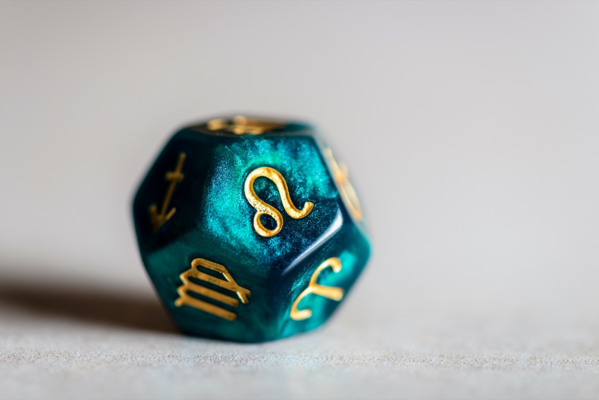 Astrology Dice with zodiac symbol of Leo