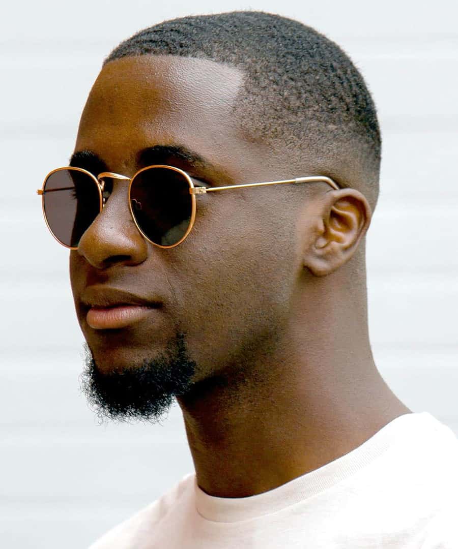 Black man with buzz cut fade hairstyle