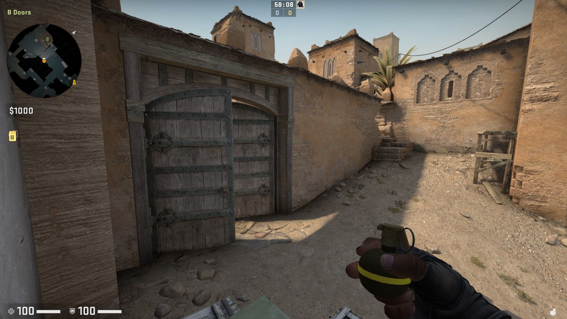 CSGO Dust 2 B Assault HE Grenade B Backsite Position