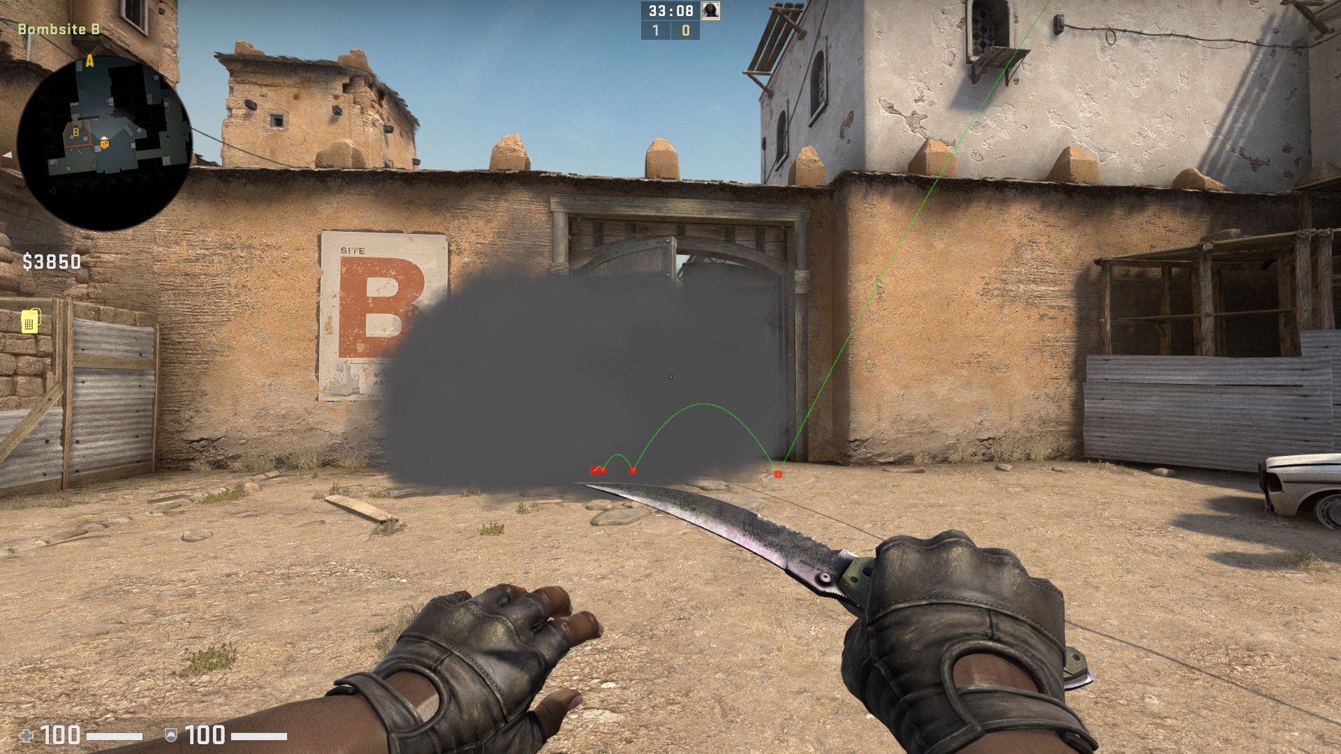 CSGO Dust 2 B Assault Smoke B Doors