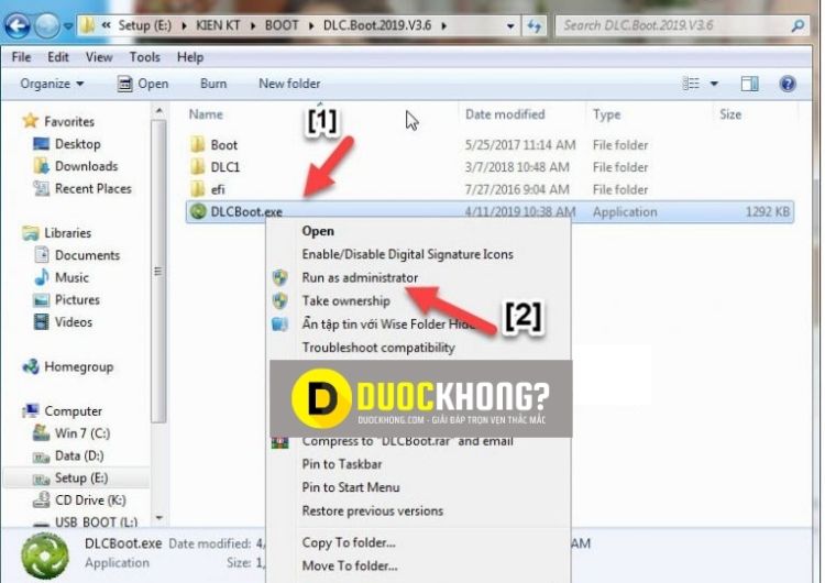 Chọn Run as administrator