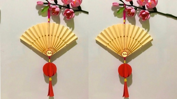 Hướng dẫn cách làm quạt giấy trang trí Tết đẹp mắt