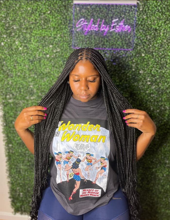 Knotless Braids with Curly Ends