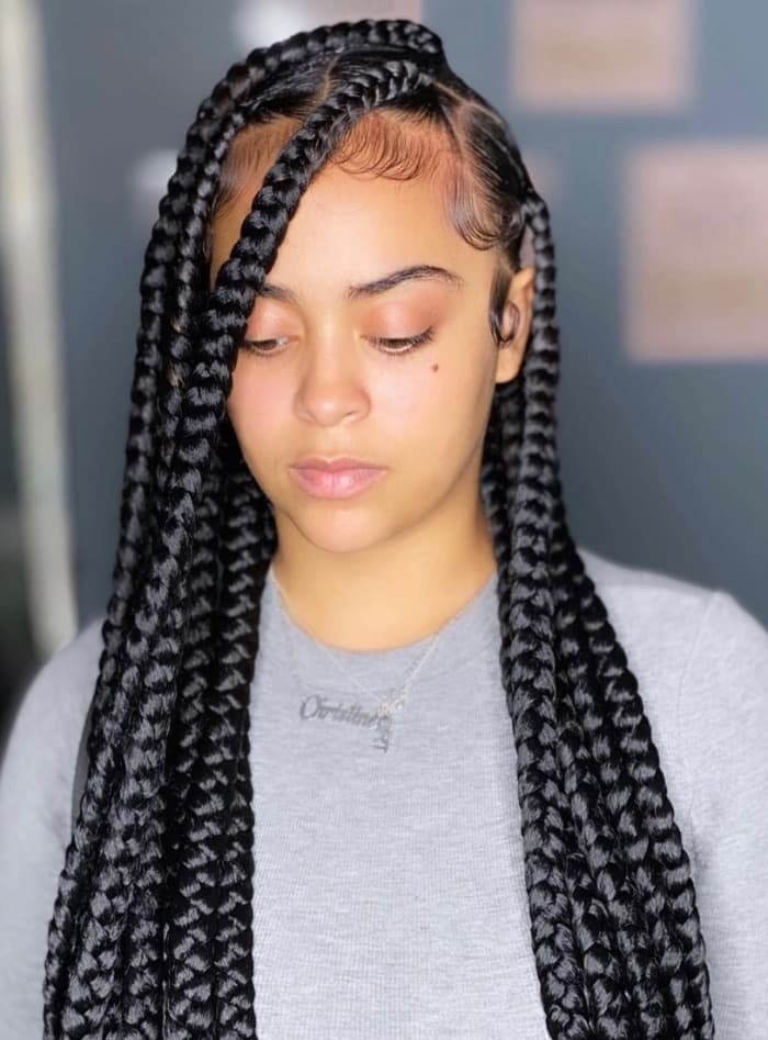 Large Knotless Braids