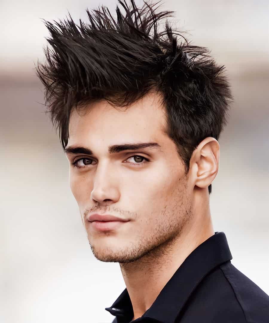 Men's spiky hair fringe