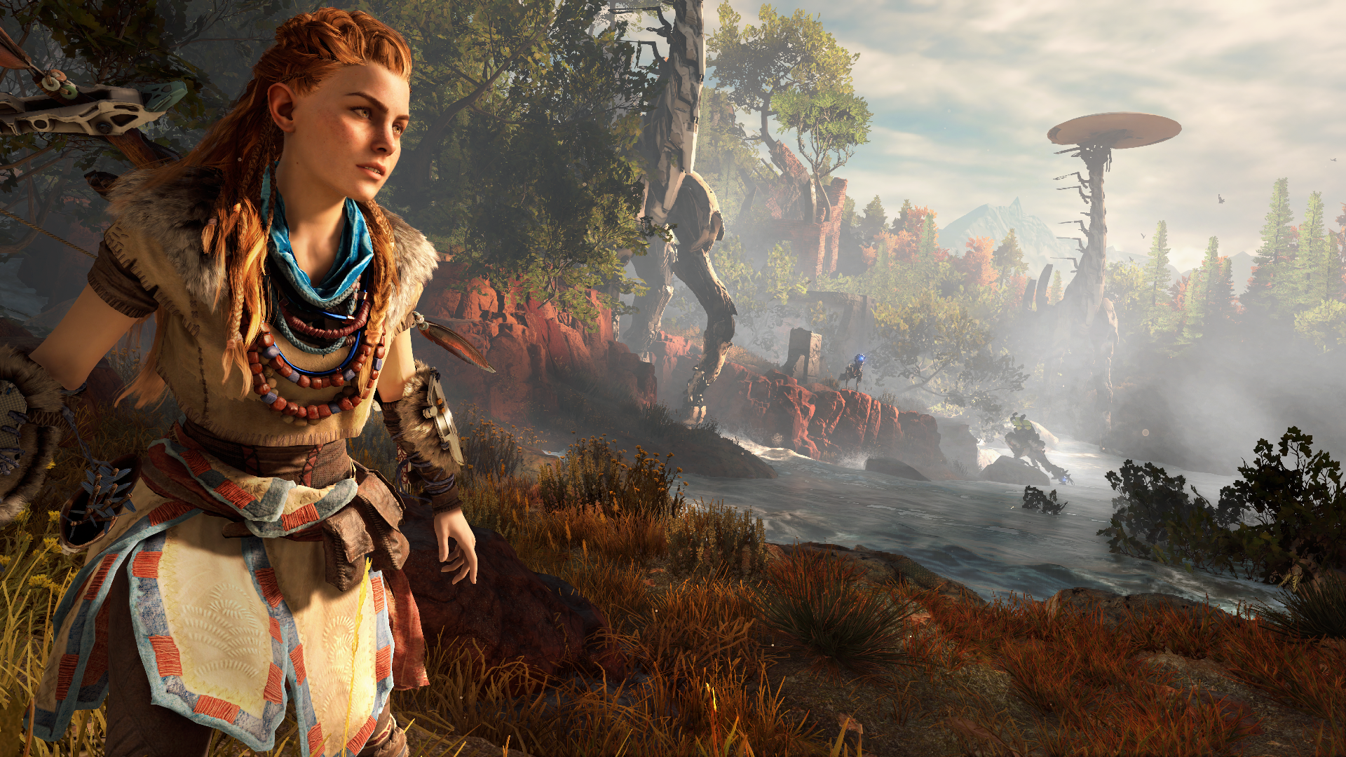 Protagonist Aloy in Horizon Zero Dawn