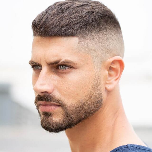 Short haircut with low fade
